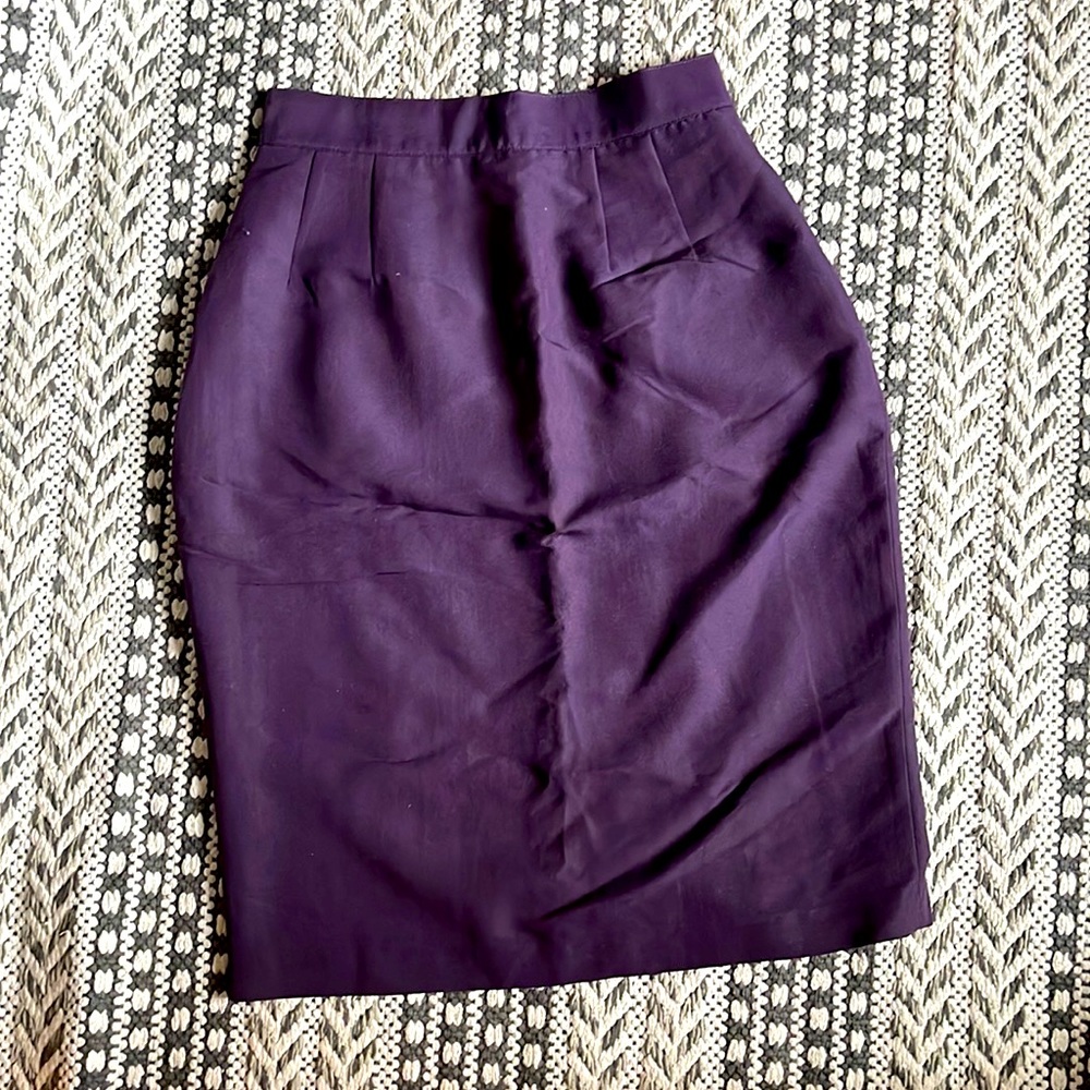 NWOT Vintage High-Rise Pencil Skirt (Purple)